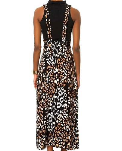Leopard Print Maxi Jumper Dress XS Back 