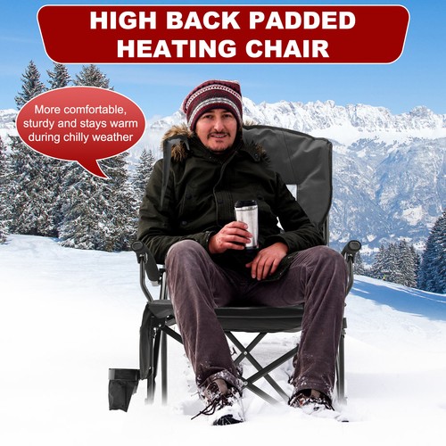 SLSY Heated Camping Chair, Heats Back and Seat 3 Heat Levels Supports 400 lbs - Picture 6 of 20