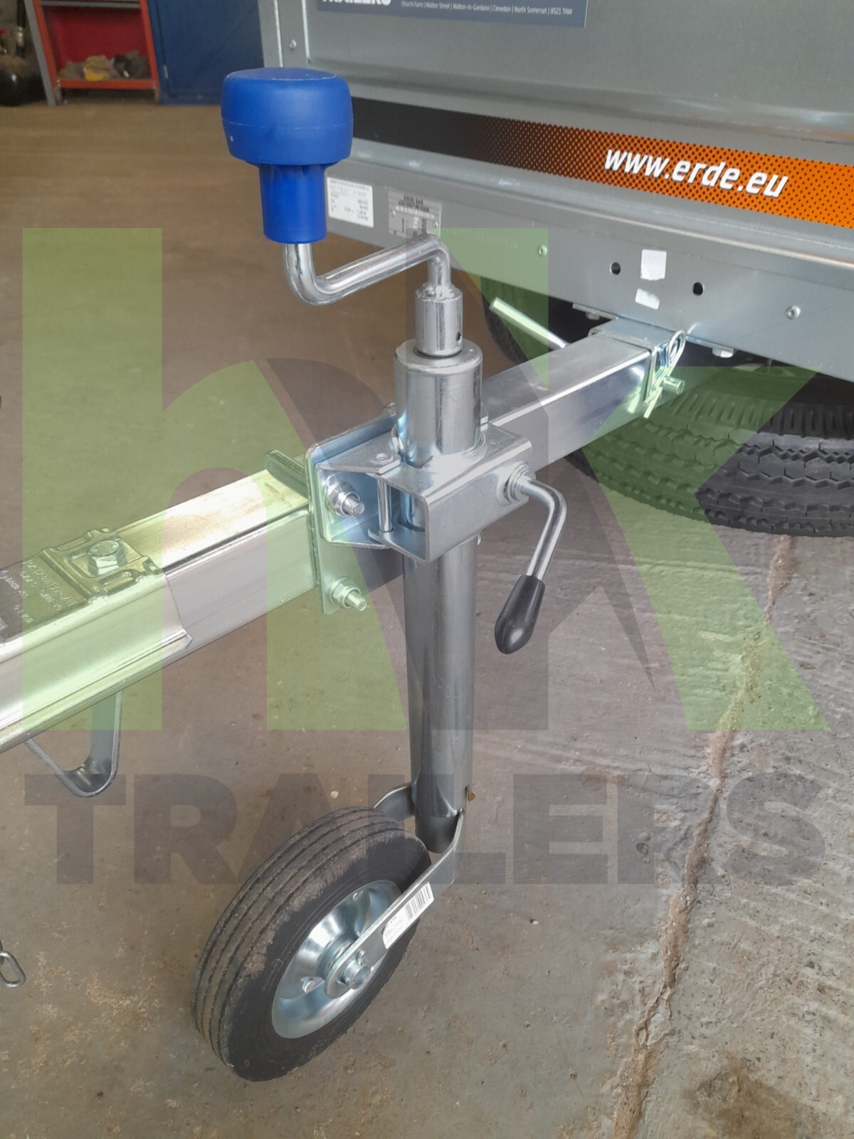 42mm Jockey Wheel & Clamp with Mounting bracket, Erde, Maypole, Trailer No Drill