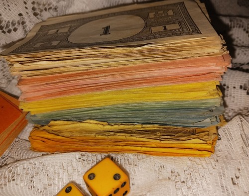 Vintage Rare 1936 Monopoly Game Pieces~ Tokens Cards Deeds Money Houses Hotels - Picture 2 of 5