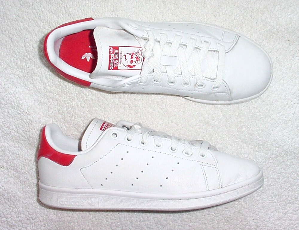MENS 2014 ADIDAS STAN SMITH FOOTWEAR WHITE COLLEGIATE RED SNEAKERS SHOES 7 M