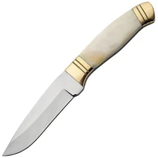 Rite Edge Fixed Knife 4" Stainless Steel Full Tang Drop Point Blade Bone Handle