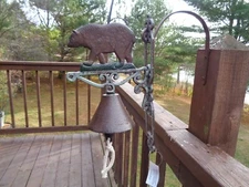 Cast Iron YELLOWSTONE  Metal Hanging  Bear Dinner Bell