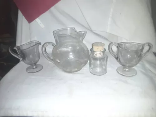 Princess House Crystal Pitcher & 3 Other Etched Glasses