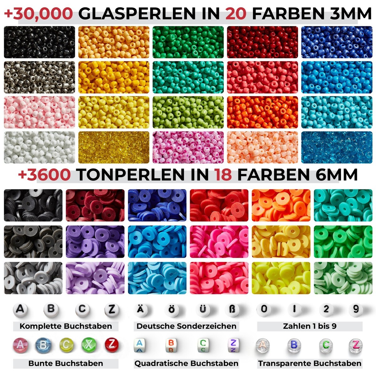 Perlin Rocailles Glasperlen - 8000 Stück, 2 Mm X 2,5 Mm, Schwarz - Ideal Für DIY-Schmuck, Armband, Halskette & Bastelprojekte