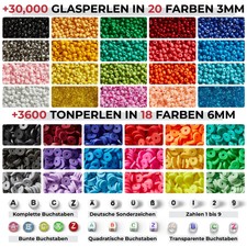 Tloeim Perlen-Set 3 Mm - 24 Bunte Glasperlen Für DIY Armbänder, Schmuck & Basteln, Geschenk Für Kinder & Erwachsene