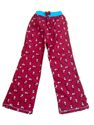 NEU MIT ETIKETT MÄDCHEN PYJAMAHOSE ROT WEIHNACHTEN RENTIER RUDOLPH WEITES BEIN VON DUNNES