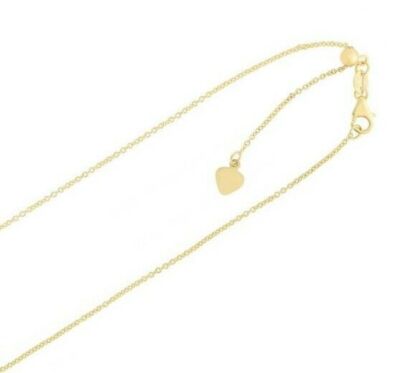 1 mm polierte verstellbare Kabelkette echt 14K Gelbgold 22'' 1,8 Gramm