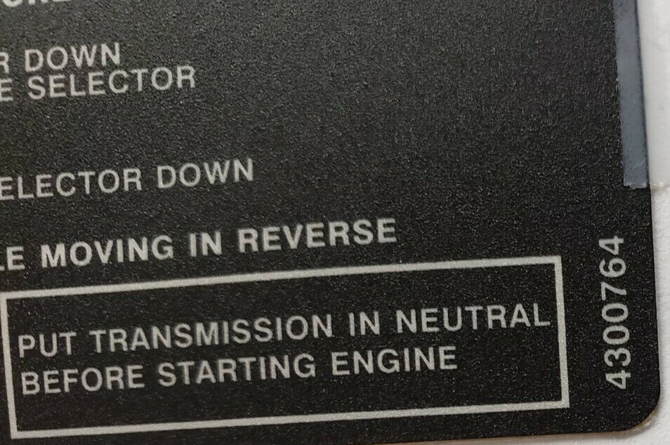 Fuller 13 Speed Transmission Shift Label FUL 4300764