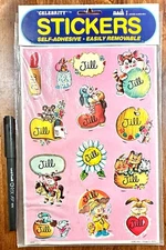 Jill Celebrity Mark 1 VTG Name Stickers Lot Scrapbooking Card Making
