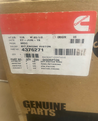 Cummins Kit Engine Piston 4376271 for sale online | eBay