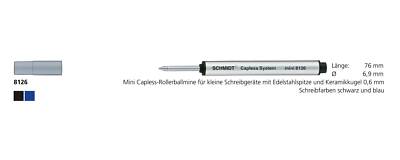 SCHMIDT Capless Mini 8126 Rollerball Mine 76mm