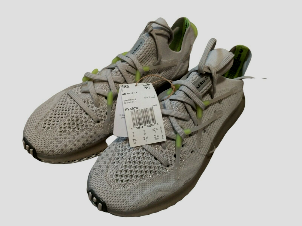 Size 7.5 - adidas 4D Fusio Grey Solar Yellow for sale online
