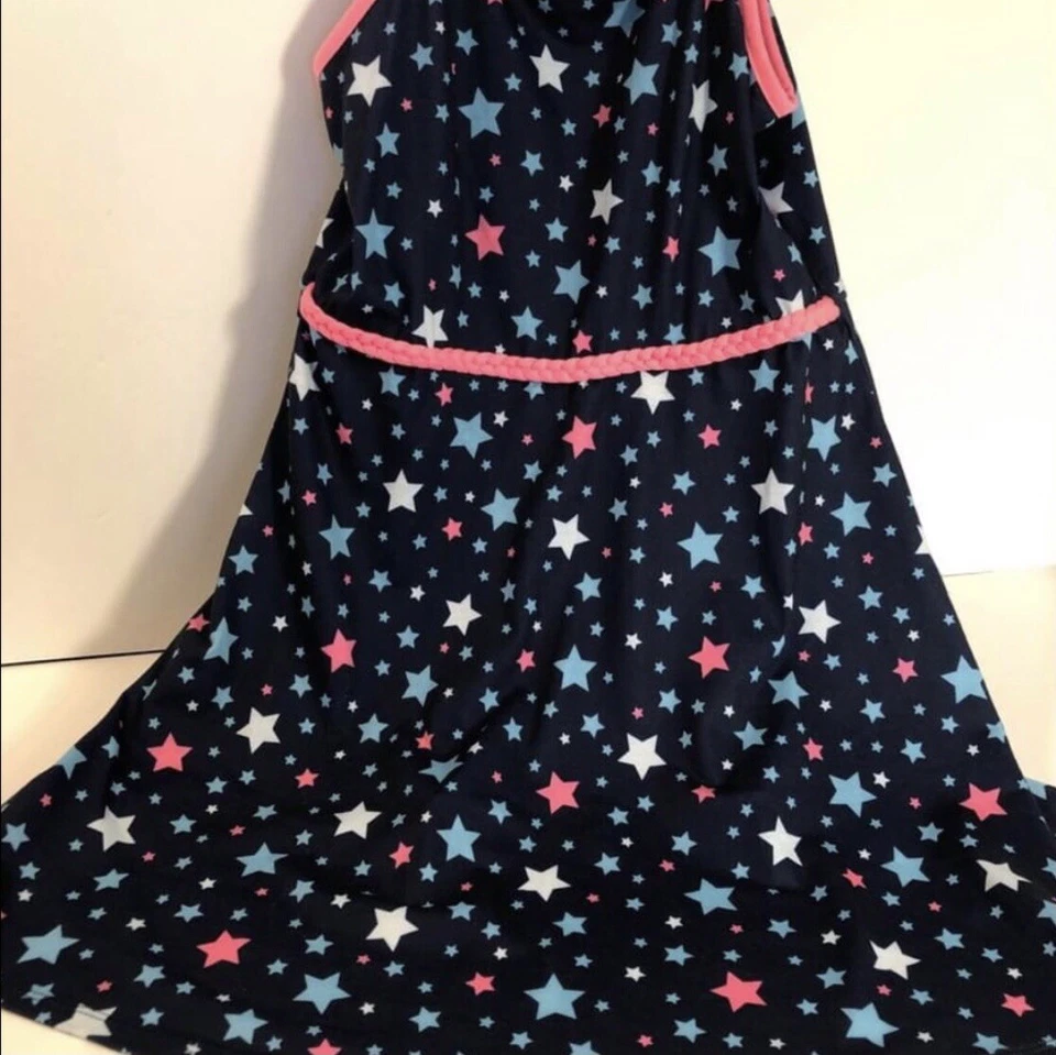 Vestido ROSA Y VIOLETA Niñas Sin Mangas Azul Marino con Ribete Rosa Talla 10/12 Usado en Excelente Condición Envío Gratis Foto 2 de 4