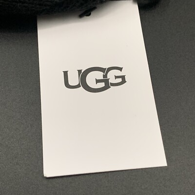 UGG BEANIE SCATTER LOGO KNIT CUFF HAT ONE SIZE BLACK WOOL  display picture 1