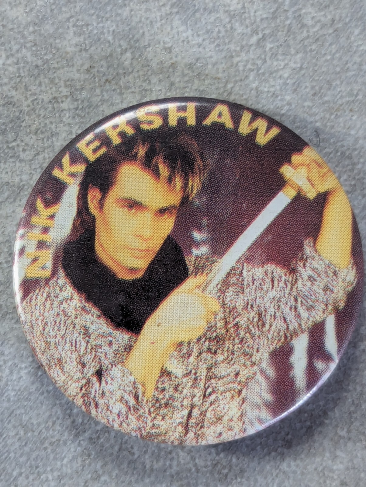 Vintage 80s Nik Kershaw Pin Badge Purchased Around 1986 image 2