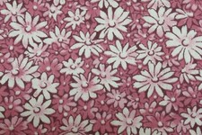 Fabric 100 Cotton YARDAGE Dark and Light Rose Pink White Daisies Daisy Flowers
