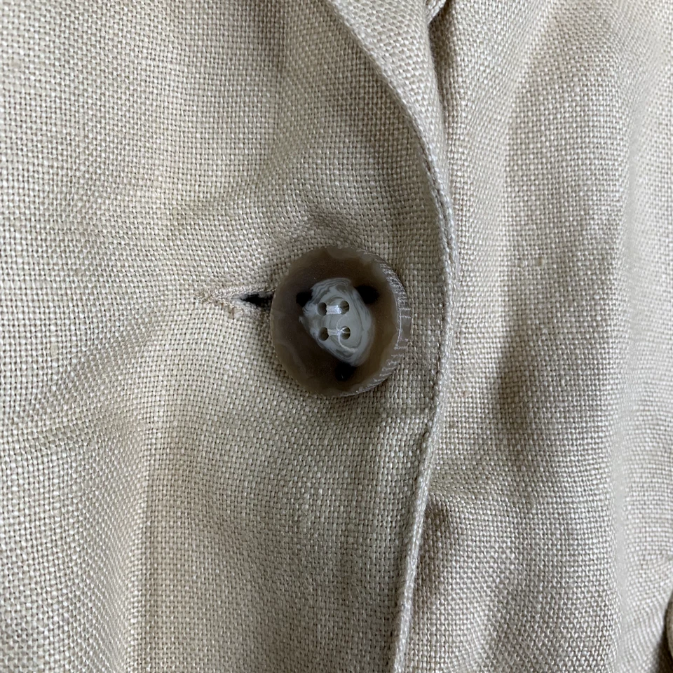 Cabi Jacket Womens XS Tan Linen Canvas One Button lightweight Academia - Image 3 of 4