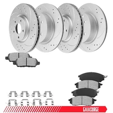 Front & Rear Disc Rotors + Ceramic Brake Pads for INFINITI M35 M45 Q40 QX50