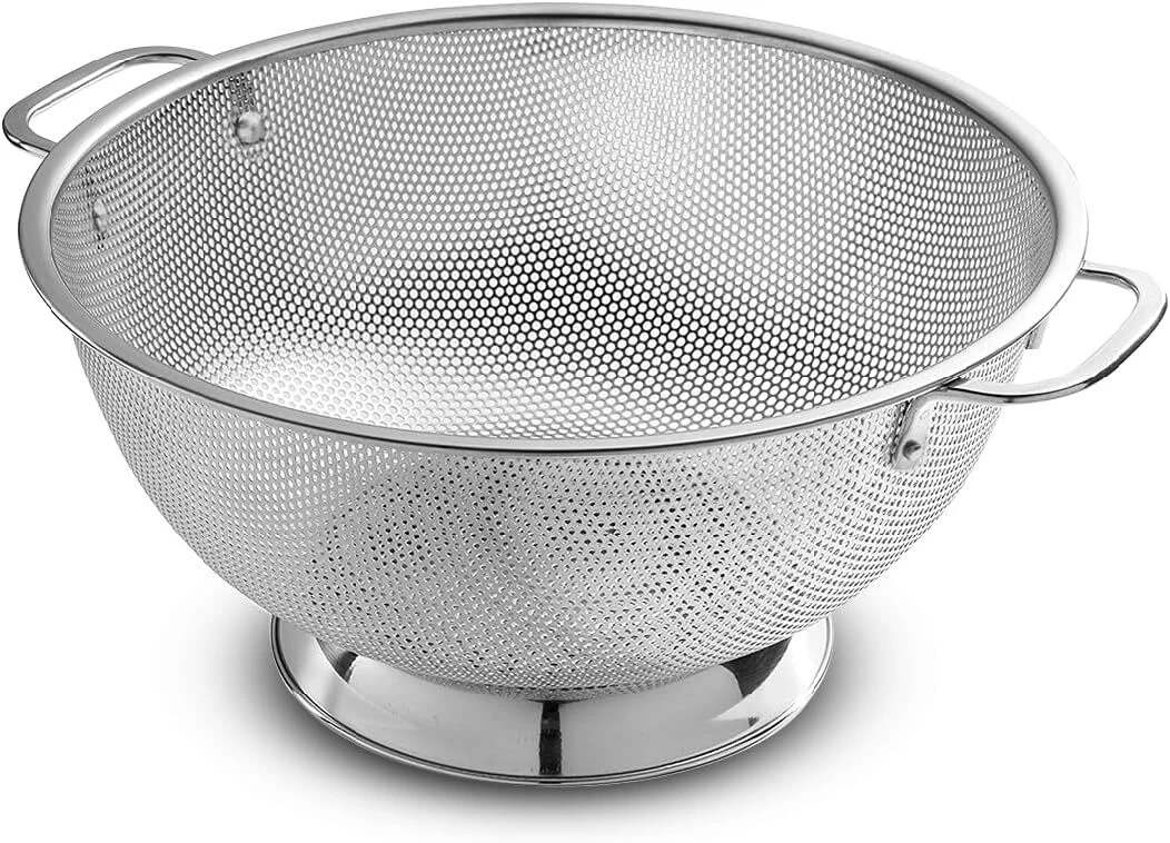 Bellemain 5 Quart Stainless Steel Colander with Micro Holes for Easy Draining