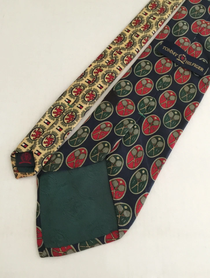 Теннисный галстук Tommy Hilfiger 100% итальянский шелк сделано в США 3,5 дюйма W 55 дюймов L - Изображение 2 из 2