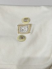 Disney Baby Classic Winnie The Pooh Cream Ivory Ecru Cotton Blanket Hunny Bee