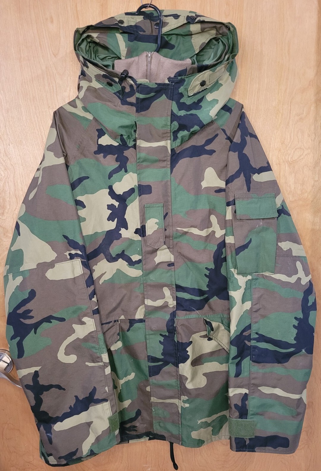 US MILITARY ECWCS GORETEX WOODLAND CAMO PARKA LARGE LONG With Polypro