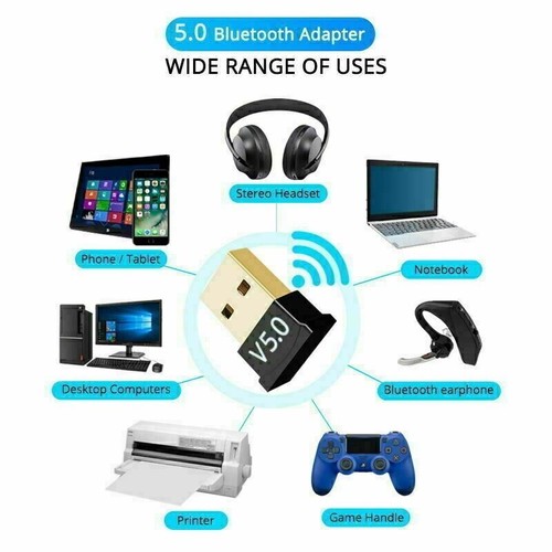 USB Bluetooth 5.0 Adapter Wireless Dongle Speed for PC Windows 10 11 Computer UK - Picture 8 of 13
