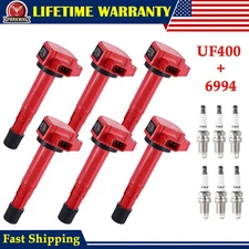 6pcs Ignition Coil & Spark Plug Set For Honda Pilot 3.5L V6 2003 2005 2006 2008