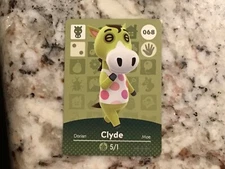 CLYDE #068 Animal Crossing Amiibo Authentic Nintendo Mint Card From Series 1