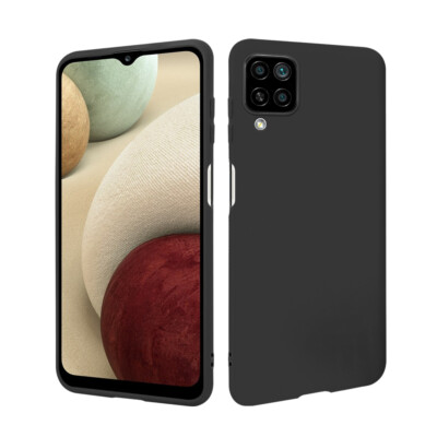 HSP Handy Hülle für Samsung Galaxy A12 / M12 | Schwarz Silikon Schutz Cover Case
