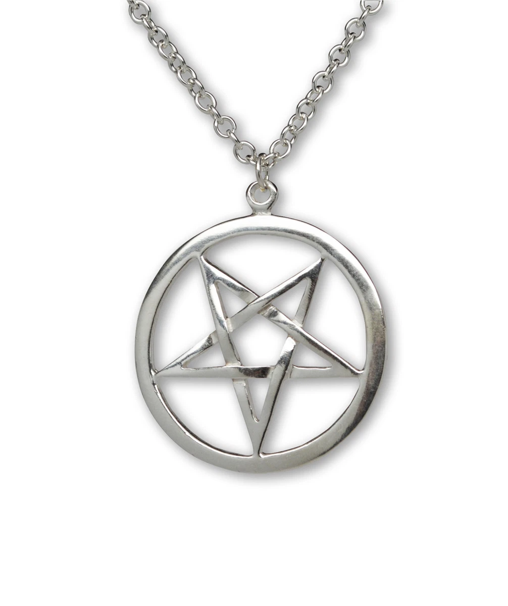 Sterling silver pentacle pendant deals