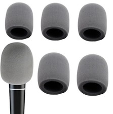 6 PCS Gray Thicken Ball-Type Sponge Foam Mic Cover Handheld Microphone Windsc...