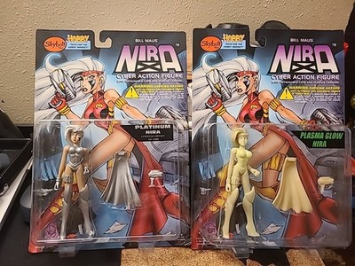 Bill Maus Nira Cyber Action Figures Plasma Glow & Platinum Nira Skybolt