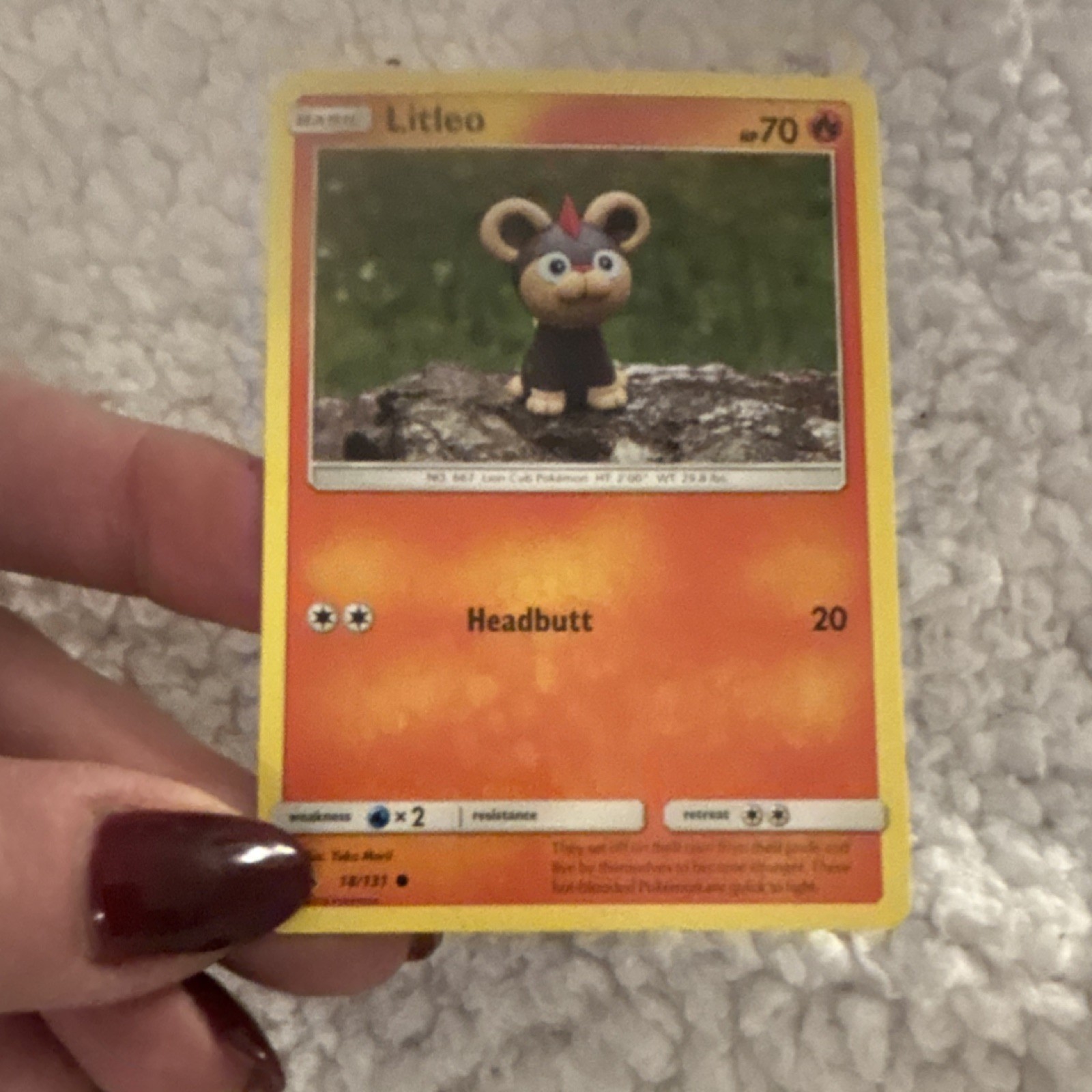 Pokémon Litleo SM-Forbidden Light 18/131 Basic Lion Cub HP 70 20 ATK TCG Card