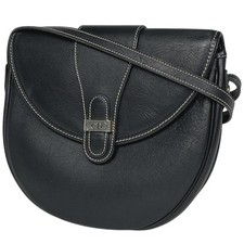 Borsa a tracolla Christian Dior in pelle con logo nera vintage autentica