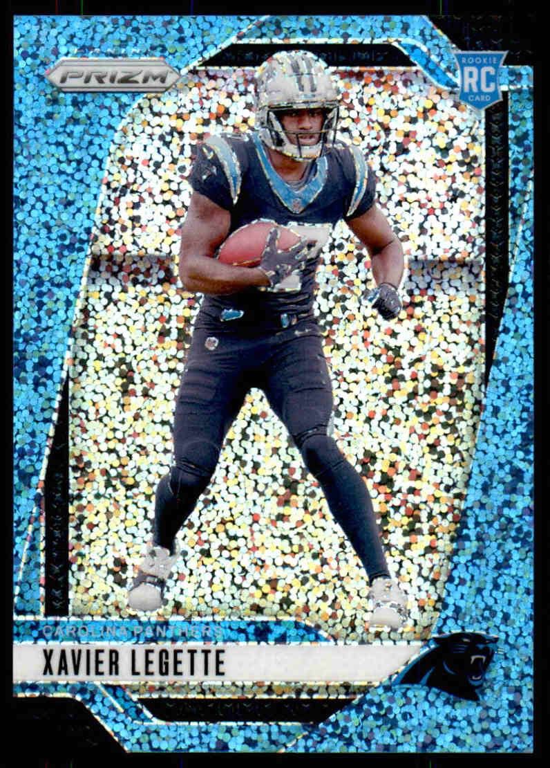 2024 Panini Prizm #398 Xavier Legette #/96 Blue Sparkle Rookie