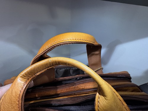 KENNETH COLE REACTION 524464 Business Cognac Brown Leather Briefcase Laptop Bag - Bild 11 von 21