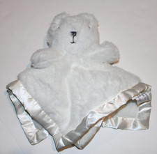 NEW Gerber White Bear Plush Satin Security Blanket Lovey Unisex Boy Girl