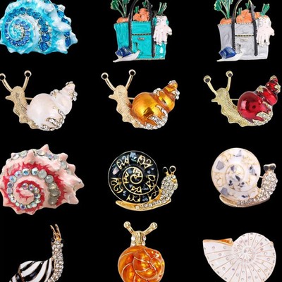 Classic Snail Conch Shell Brooch Pin Jewelry for Men and Women