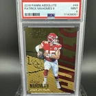 Patrick Mahomes II 2018 Panini Absolute PSA 9 Mint #49 Kansas City Chiefs