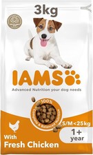 Image of IAMS Adult Small Medium Breed Dry Dog Food Chicken 3kg for Healthy Vitality