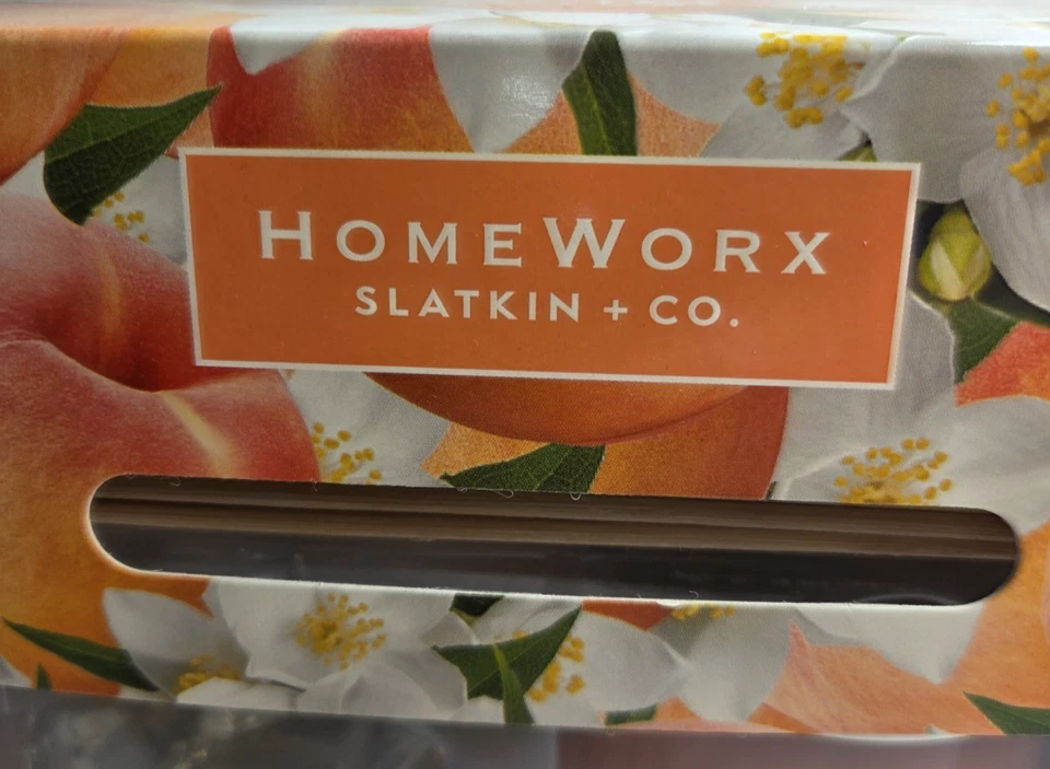 Homeworx Slatkin & Co. Jasmine And White Peach Reed Diffuser And Candle - Image 2 of 4