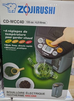 Zojirushi Micom CD-WCC40 Water Boiler and Warmer 135 oz. / 4L Silver Dark Brown
