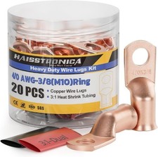 10pcs 4/0 AWG 3/8 M10 Battery Cable Lugs Heavy Duty Copper Wire Lugs 31