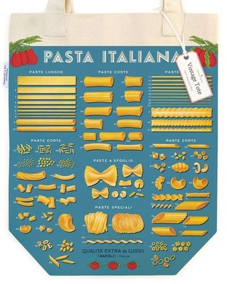 Cavallini & Co. Pasta Italiana Vintage Style Canvas Tote Bag