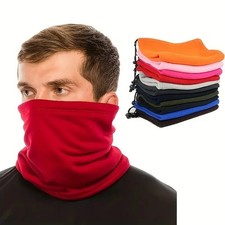 Thermal Fleece Snood Neck Warmer Cycling Scarf Warm Ski For Men Women Black UK