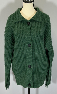 Marni Fisherman Women's Size 38 IT Green Rib Boxy Fit Cardigan NWOT