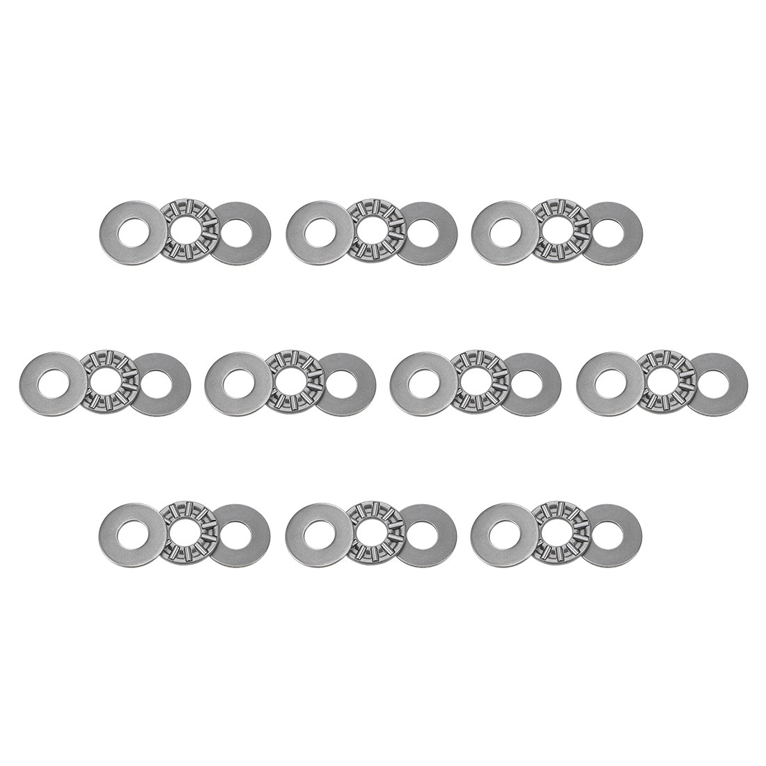 10 Pcs 8x19x2mm Thrust Needle Roller Bearings with AS0819 Washers