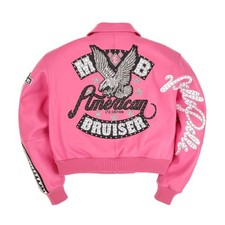 Pelle Pelle Pink American Bruiser Plush Women s Crop Jacket -